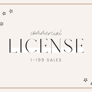 Commercial License // 1 - 199 // No Credit Required // Sadie Piper Designs // For DIGITAL ARTWORK ONLY