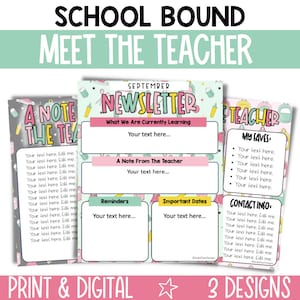 Back to School Meet the Teacher Templates, Editable Meet the Teacher Flyer, Retro Class Newsletter Template, Custom Meet the Teacher