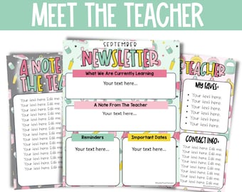 Back to School Meet the Teacher Templates, Editable Meet the Teacher Flyer, Retro Class Newsletter Template, Custom Meet the Teacher