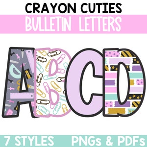 Back to School Bulletin Board Letters, Letter Clipart, Printable Bulletin Board Letters, Lettering Pack for Bulletin Boards, Classroom