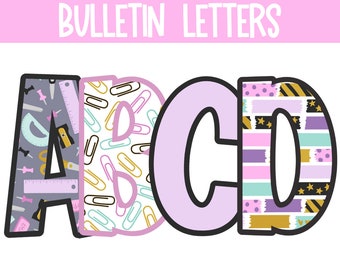 Back to School Bulletin Board Letters, Letter Clipart, Printable Bulletin Board Letters, Lettering Pack for Bulletin Boards, Classroom