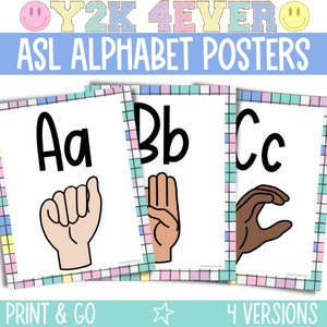 Sign Language Alphabet Posters for the Classroom, Elementary School Alphabet Posters, Colorful Classroom Decor, Printable Classroom Decor
