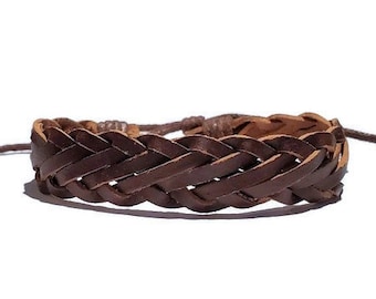 Men's Braided Bracelet, Celtic Braid Cuff, Braided Leather Bracelet, Celtic Leather Bracelet, Viking Norse Leather Wristband, Men's Cuff