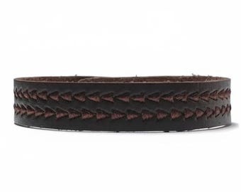 Mens Braided Leather Bracelet, Adjustable Stainless Steel Clasp
