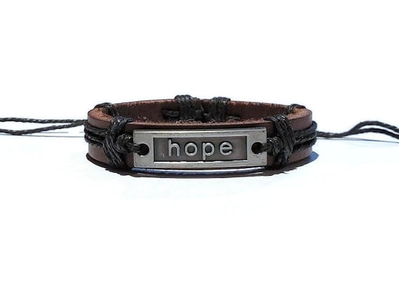 Mens inspirational leather bracelets sale