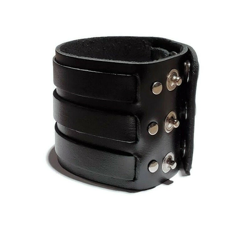 Large Black Leather Arm Cuff for Men Leather Gifts for Him - Etsy Canada