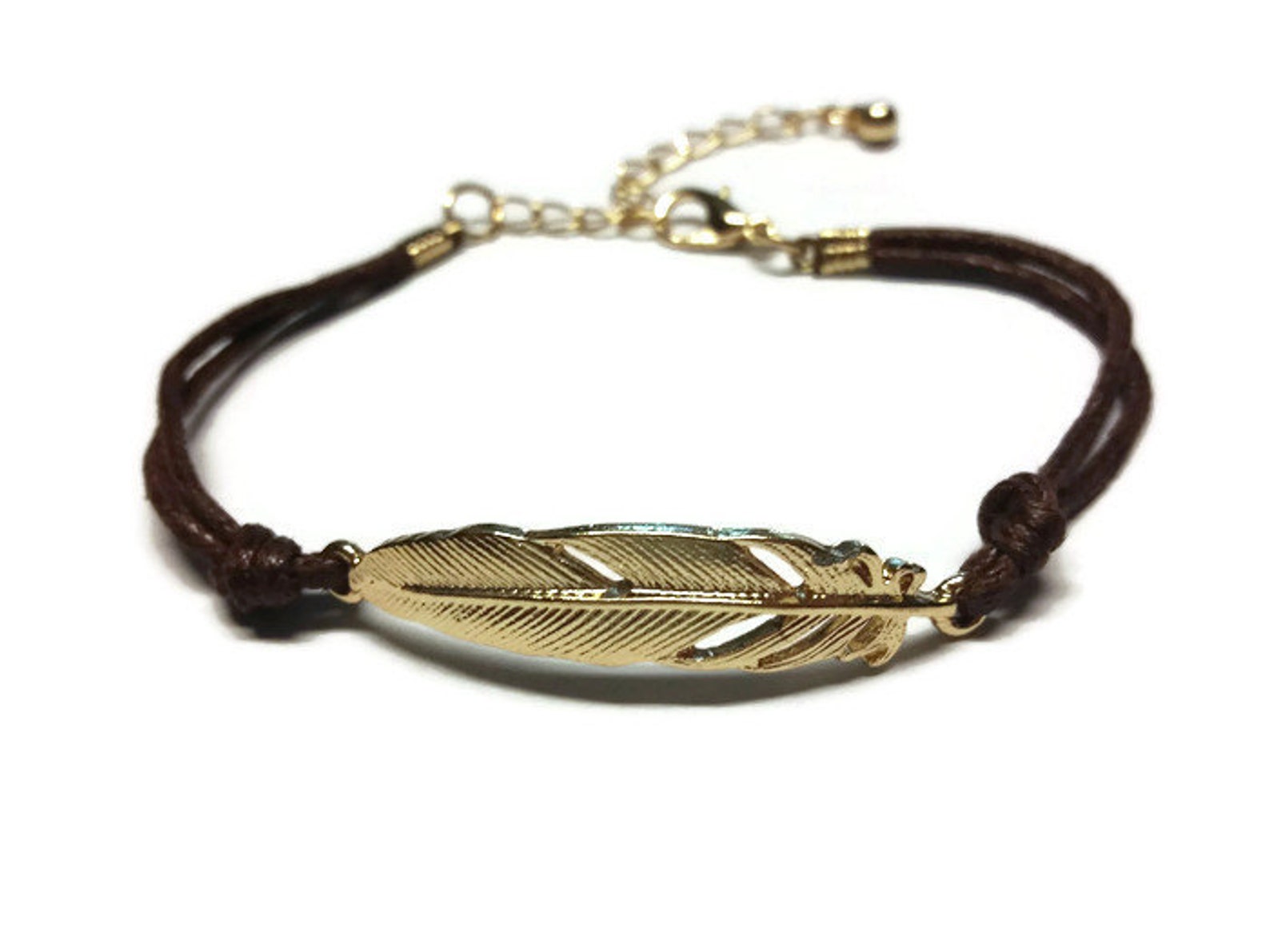 Feather Charm Bracelet Leather Wrap Bracelet Simple Leather Etsy