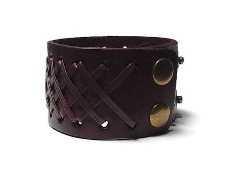 Leather Wrist Cuff Mens Bracelet Leather Bracelet Arm Cuff Etsy