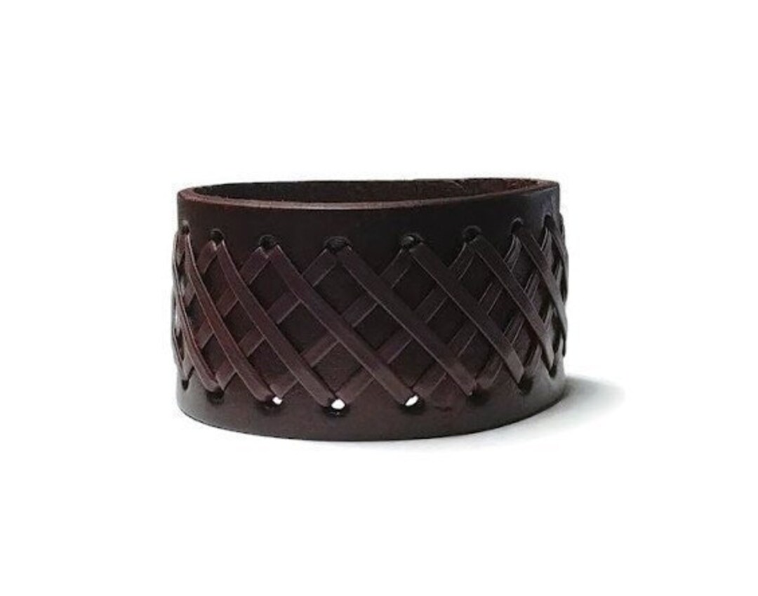 Leather Wrist Cuff Mens Bracelet Leather Bracelet Arm Cuff Etsy