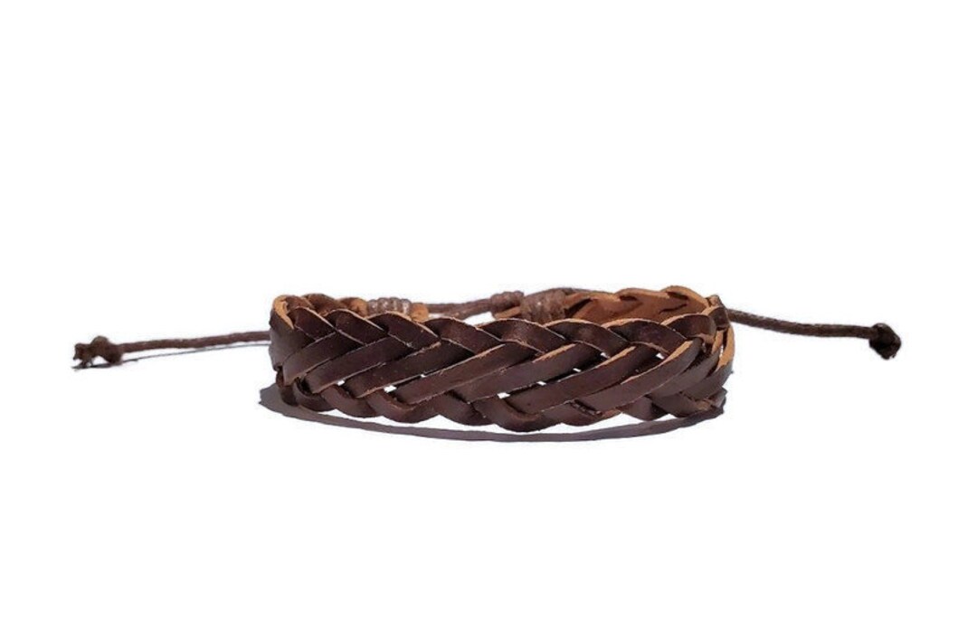 Men's Braided Bracelet, Celtic Braid Cuff, Braided Leather Bracelet, Celtic Leather Bracelet