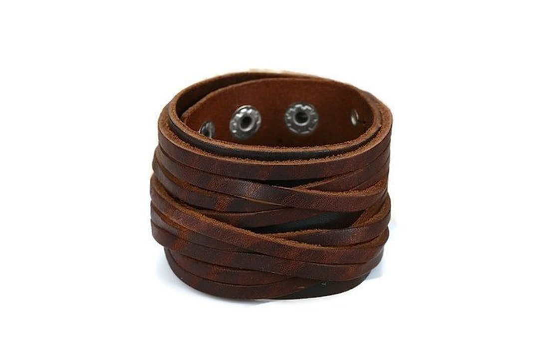 Brown Leather Arm Cuff Bracelet Mens Womens Bracelet Gift for - Etsy Canada
