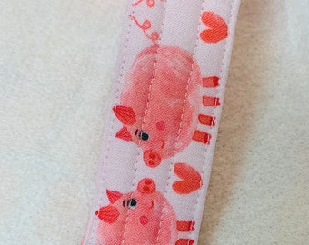Pink Pig Key Fob Handmade