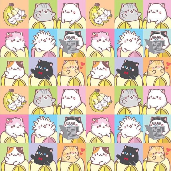 Bananya Block By Print Concepts, Cat Bananas, Cat Lovers