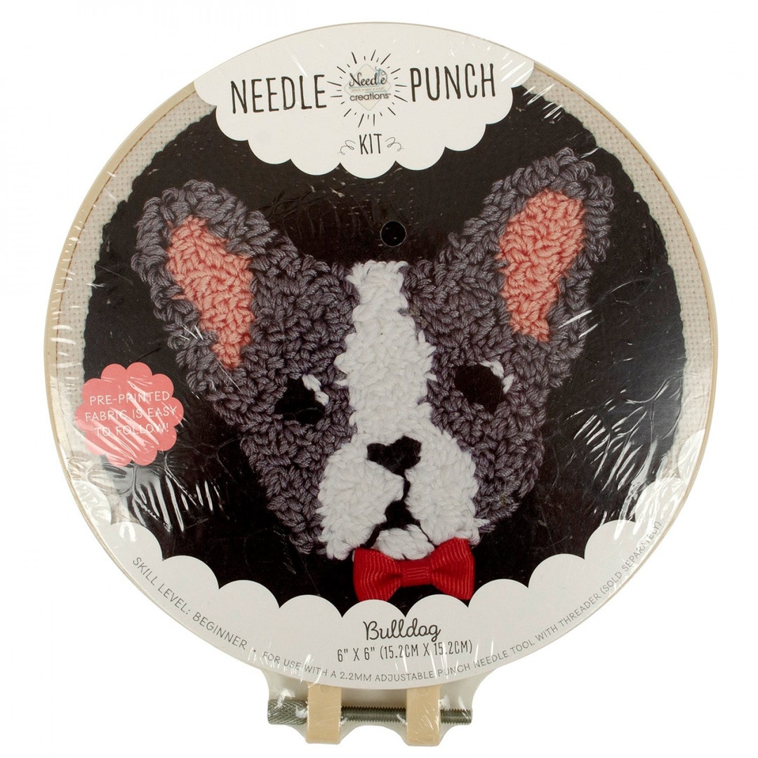 Bulldog 6in Punch Needle Kit With Hoop NC-PNND-BULLDOG From Needle ...