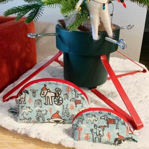Christmas Dogs Dumpling Zipper Pouch Handmade 2 Sizes