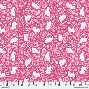 Here Kitty Kitty Pink Here Kitty Kitty By Free Spirit PWCD054.XPINK