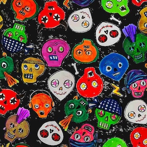 Bone To Be Wild Skulls Jumble Bone To Be Wild Collection By Dear Stella Fabrics