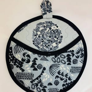 Zwart en grijze pannenlap Hot Pad Handmade