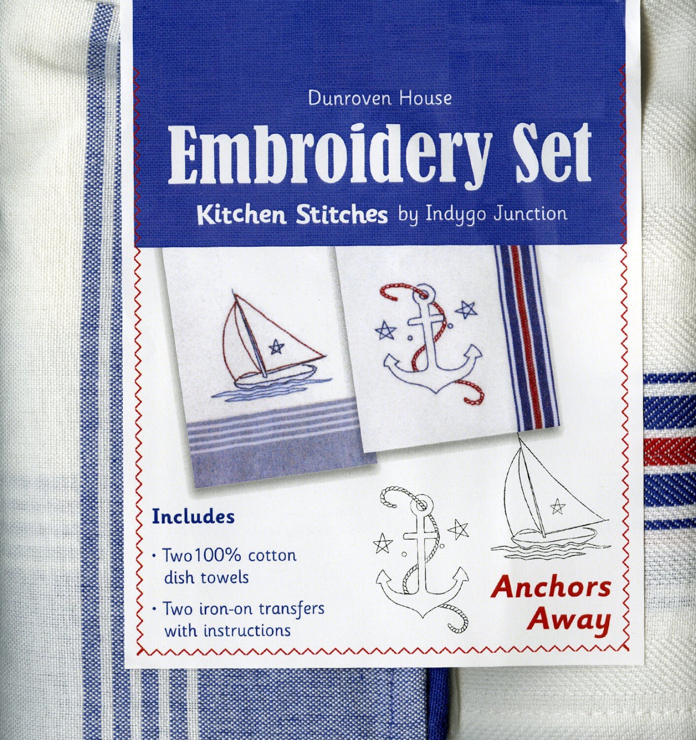 Lot De 2 Serviettes De Toilette Brodées – Motif Nautique, Ancre, Par Laura, Neuves