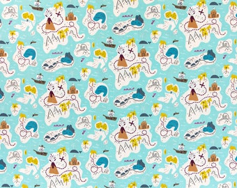 Kraken X Marks the Spot Tropics Fabric By RJR Fabric