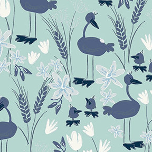 Blue Goose Geese Teal By Clothworks