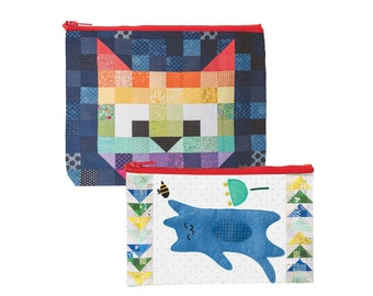 Patchwork Cats Eco Zipper Pouch Set  20494 From Stash Books By Morgan, Pamela Jane