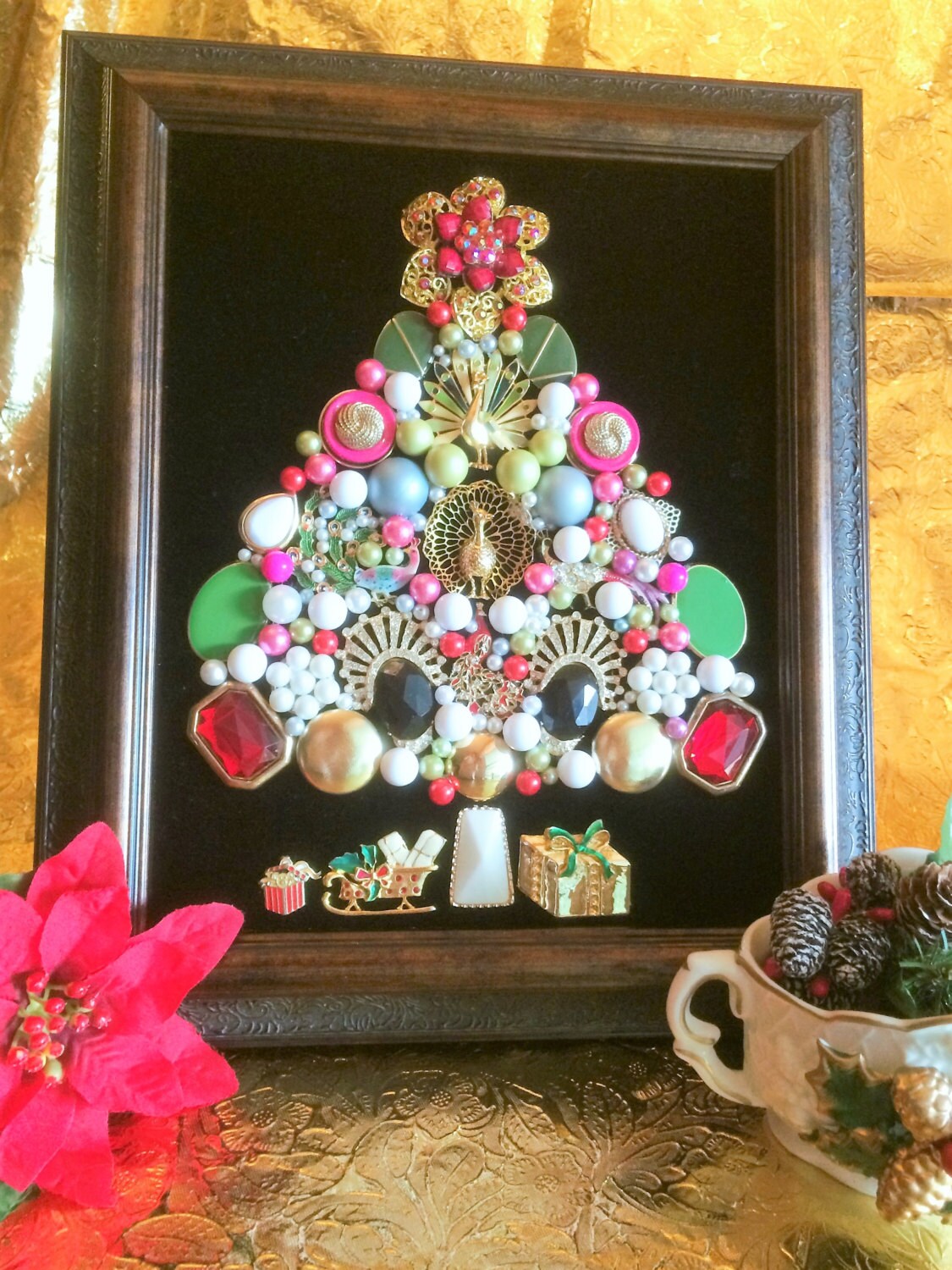 Vintage jewelry shop christmas tree