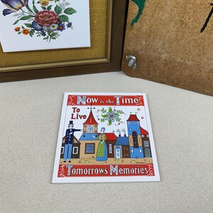 Vintage Hot Plate: Retro Kitchen Trivet Pot Holder Wall Decor- 1965 USA- Now is the Time- SEE DETAILS