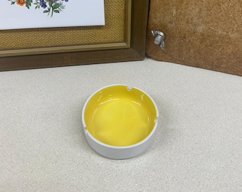 Vintage Ashtray Yellow Retro Home Decor- SEE DETAILS