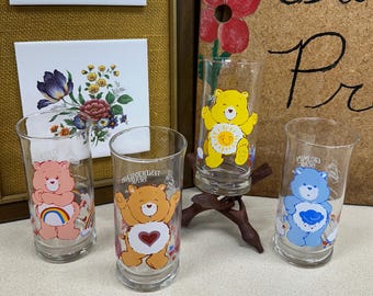 Vintage Care Bears Collector Glass Tumbler: Pizza Hut, Your Choice