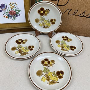 Vintage Plates Small Side Plates Foliagetime Japan Stoneware Oven to Dishwasher to Microwave Set of 4 Plates
