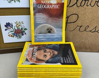 Vintage 1976 National Geographic Magazine: History Collectible Birthday Gift Your Choice