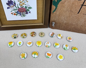 Magnets Kitchen Locker Office Magnets Vintage Fabric Material Floral Flowers Gift for Her Vintage Lover Gift YOUR CHOICE