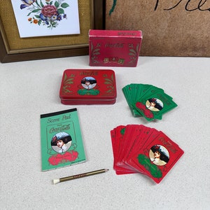 Vintage Playing Cards Coca Cola Coke Collector Card Set with Tin Box and Score Pad