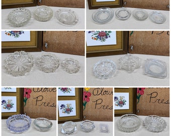 Vintage Ashtrays Clear Glass Ashtray Assorted Designs YOUR CHOICE