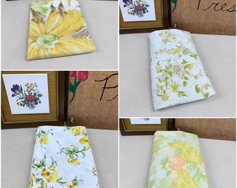 Vintage Sheets Bed Linens Flat Sheet Fitted Sheet Percale Muslin USA Floral YOUR CHOICE