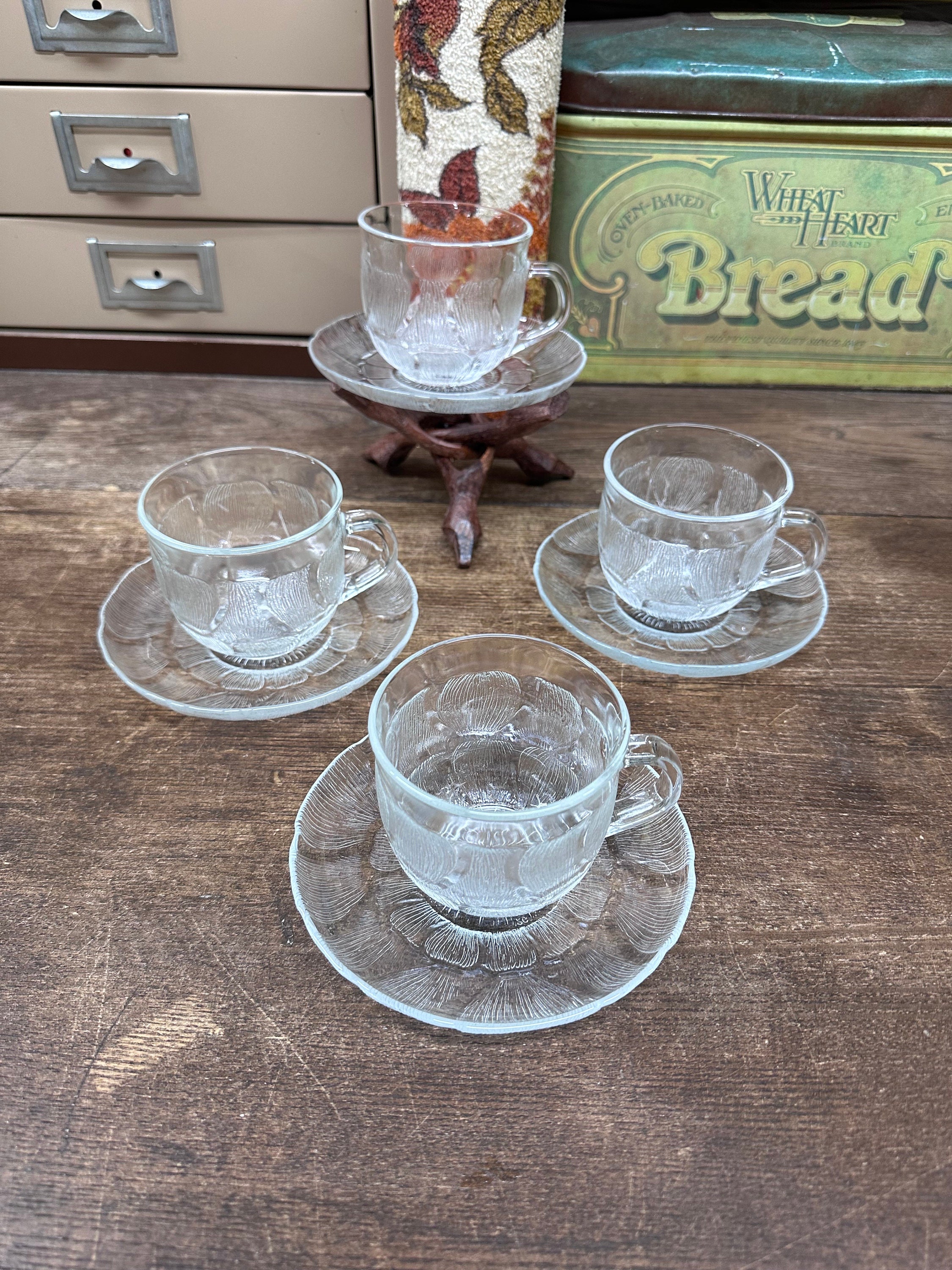 Vintage Tea Cups and Saucers Set of Cups Saucers France