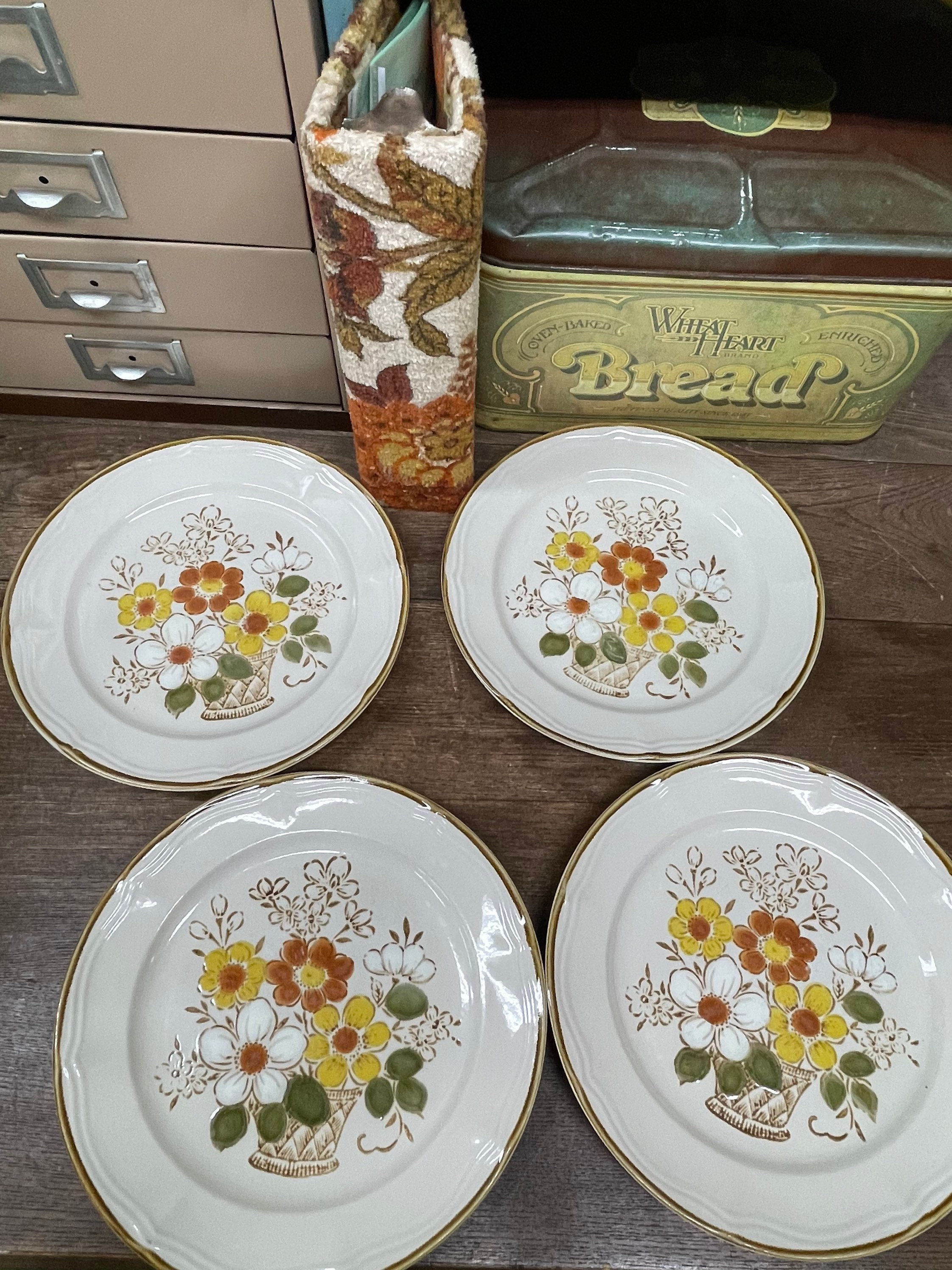 Vintage Plates Set of 4 Japan Stoneware Set of 4 Dinner Plates Etsy