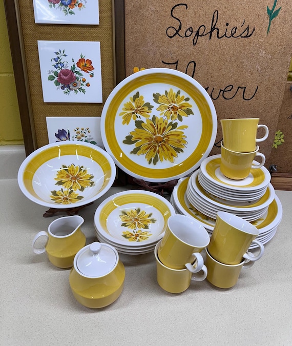 Vintage Mikasa Daybreak Stoneware: Japan Plates, Bowls, Creamer