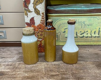 Vintage Bottles Ginger Bottles Set of 3 Japan Stoneware