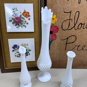 Vintage Vases White Glass Milkglass Home Decor Cottagecore Boho Fenton USA Floral Decor Flower Vases Your Choice