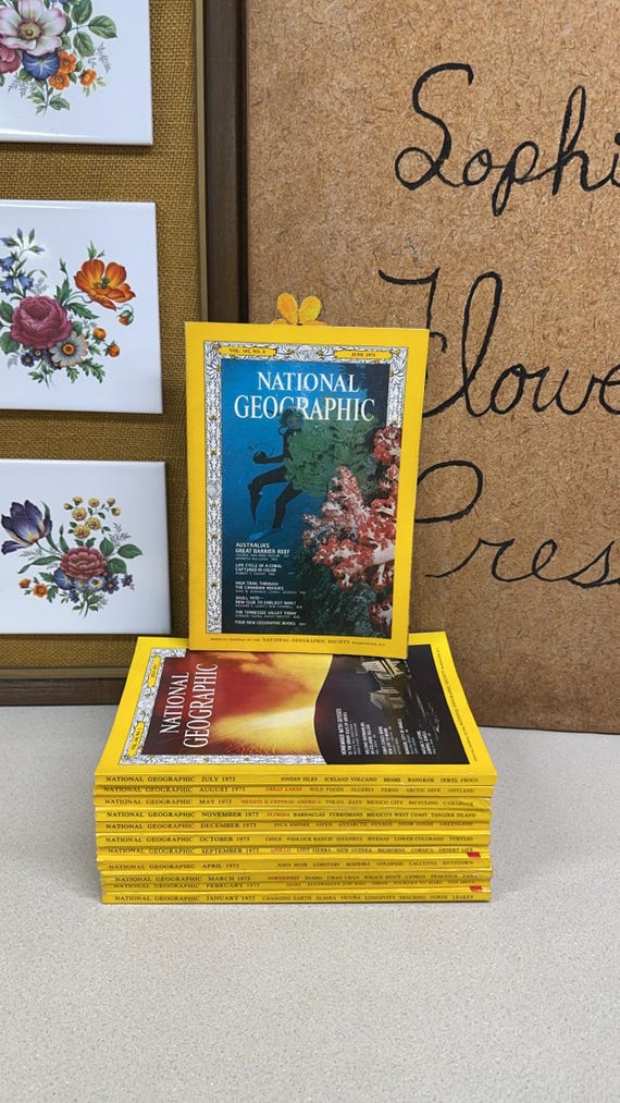 National Geographic 雑誌セット ナショナルジオグラフィック Vintage National Geographic Magazine - 1973 - Birthday Gift- Your