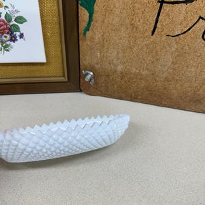 Vintage White Milk Glass Dish: Cottagecore Farmhouse Decor- SEE DETAILS image 4