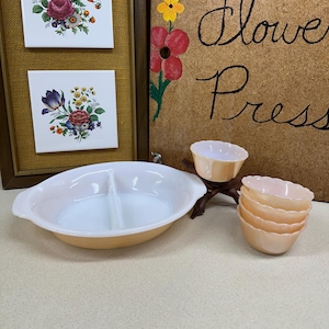 Vintage Fire-King Peach Luster Divided Dish Small Bowls Dessert Dishes Custard Bowls USA Vintage Wedding Your Choice