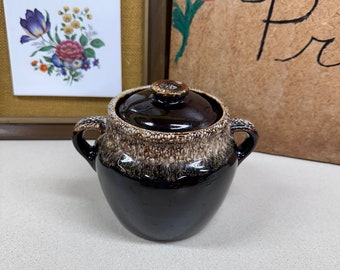 Vintage Cookie Jar Crock Brown Drip Cottagecore Farmhouse Decor