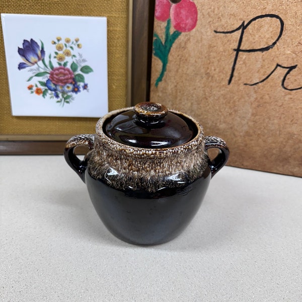 Vintage Cookie Jar Crock Brown Drip Cottagecore Farmhouse Decor