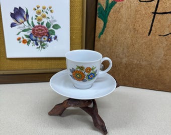 Vintage Teetasse & Untertasse Floral Blumen Teetassen Western Germany