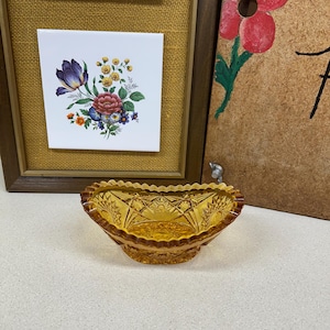 Prato vintage para doces, prato de vidro âmbar, decoração de outono, decoração de mesa de vidro vintage, vidro laranja