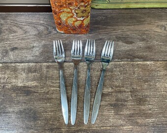 Vintage Forks Dinner Forks Large Amefa Sterling Holland Set of 4 Wheat