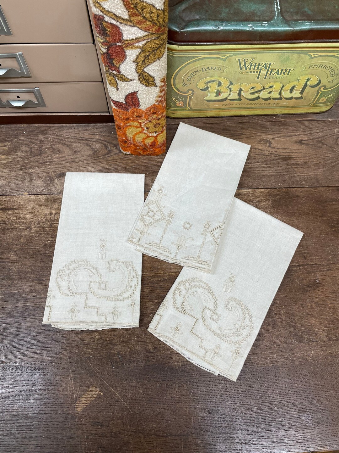 Vintage Hand Towels Linens Set of 3 Etsy UK